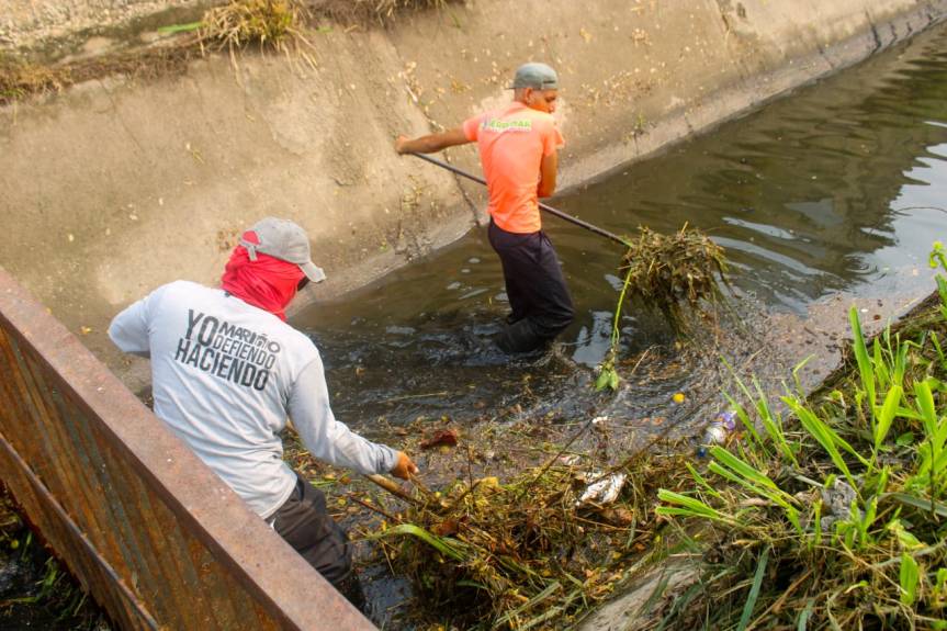 Gobierno de Mariño efectúa mantenimiento intensivo a cauces y canales para mitigar riesgos ante lluvias